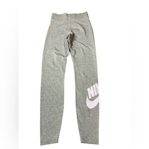 Nike Essential Futura High-Rise Logo Leggings | XS Grey White